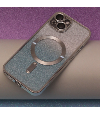 Glitter Chrome telefona maciņš iPhone 14 Plus 6,7 sudraba gradients