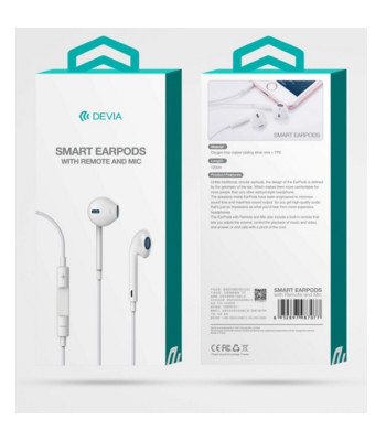 Devia vadu austiņas Smart ligzda 3,5 mm balta