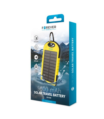 Forever barošanas bloks STB-200 5000 mAh no saules, dzeltens