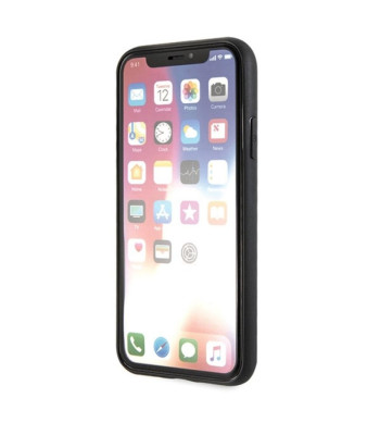 Kārļa Lāgerfelda korpuss iPhone X/XS KLHCPXDLHRE sarkans cietais futrālis Ikonisks Ikonisks mirdzums Kārļa galva