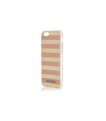 Guess iPhone 6 / 6S GUHCP6STGPI rozā cietais korpuss Ethnic Chic Stripes 3D