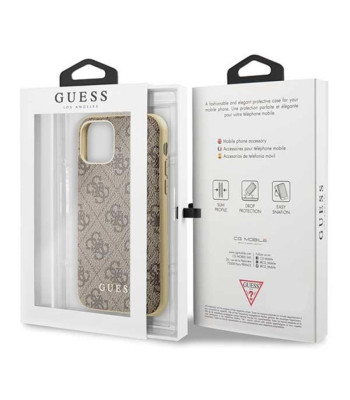 Guess maciņš iPhone 11 GUHCN61G4GB brūns ciets korpuss 4G Collection