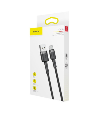 Baseus kabelis Cafule USB - USB-C 2,0 m 2A pelēks melns