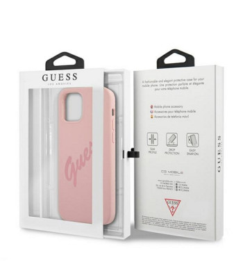 Guess Case tālrunim iPhone 12 Pro Max 6.7 GUHCP12LLSVSPI Pink Hard Case Script Vintage