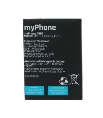 myPhone 1062 / 1065 800 mAh akumulators