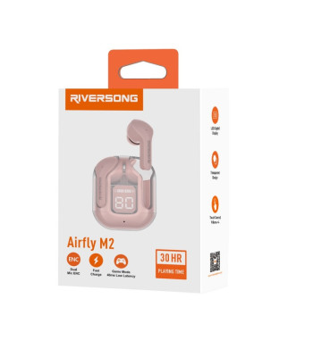 Riversong Bluetooth austiņas AirFly M2 TWS rozā EA233