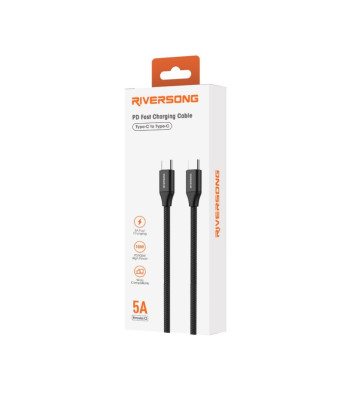 Riversong kabelis Hercules C3 USB-C - USB-C 1,2 m 100 W melns CT82