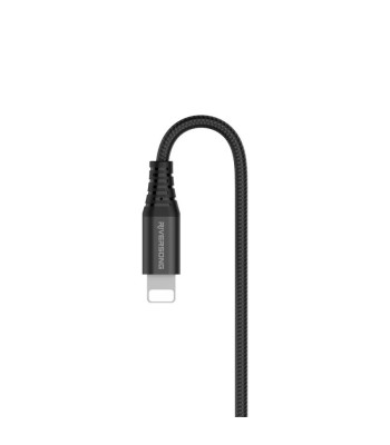 Riversong kabelis Alpha S USB - Lightning 1.0m 2.4A melns CL32