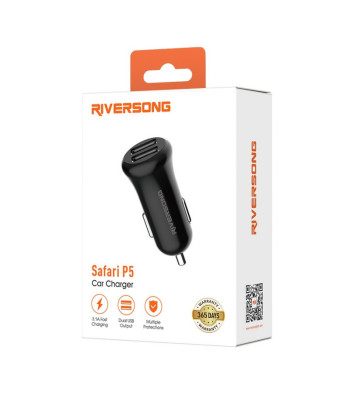 Riversong auto lādētājs Safari P5 2x USB- 3.1A melns CC41C