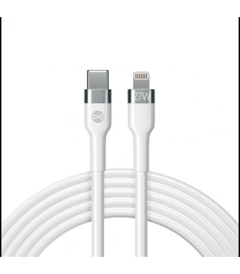 Forever Flexible MFi kabelis USB-C - Lightning 1,0 m 27W balts