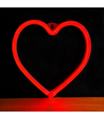 Neona LED lampa HEART sarkana Bat + USB FLNEO7 Forever Light