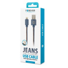 Forever Jeans kabelis USB - Lightning 1,0 m 2A zils