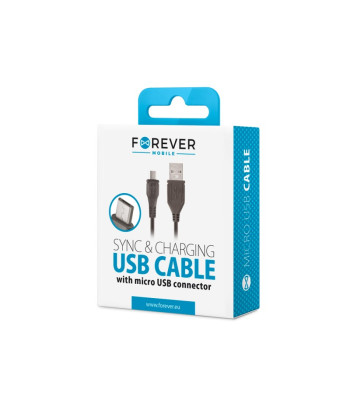 Forever kabelis USB - microUSB 1,0 m 1A melns