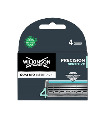 Wilkinson Sword rezerves galva Quattro Essential Precision Sensitiv e 4 gab.