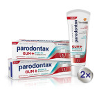 Parodontax Whitening duo smaganām un jutīgiem zobiem 2 x 75 ml zobu pasta smaganu problēmu, sliktas elpas un zobu jutīguma novēršanai