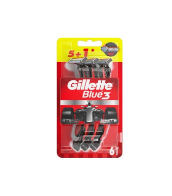 Gillette Vienreizējās lietošanas skuvekļi Blue 3 Red - White 5+1 gab.