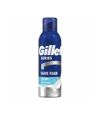 Gillette atvēsinošās skūšanās putas sērija Sensitiv e Eucalyptus (dzesējošas skūšanās putas) 200 ml