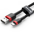 Baseus kabelis Cafule USB - Lightning 0.5m 2.4A sarkans melns