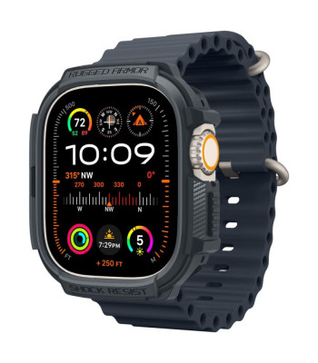 Spigen Rugged Armor futrālis Apple Watch Ultra 1/2 (49 mm) tumši pelēks