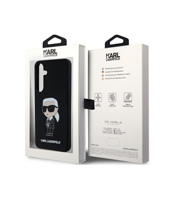 Karl Lagerfeld maciņš priekš Samsung Galaxy S24 KLHCS24SSNIKBCK melns HC SILICONE NFT IKONIK