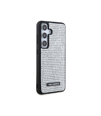 Karl Lagerfeld maciņš priekš Samsung Galaxy S24 KLHCS24SHDSPRS sudraba HC RHINESTONE LOGO METAL PLATE