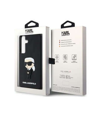 Karl Lagerfeld maciņš priekš Samsung Galaxy S24 KLHCS24S3DRKINK melns HC 3D RUBBER IKONIK NFT