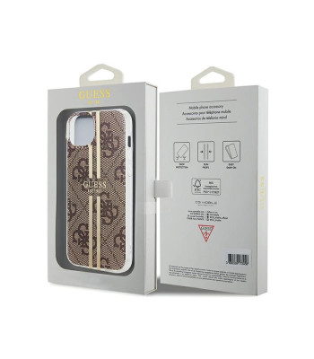 Guess maciņš iPhone 15 Plus 6,7 GUHCP15MH4PSEGW brūns HC IML 4G GOLD STRIPE