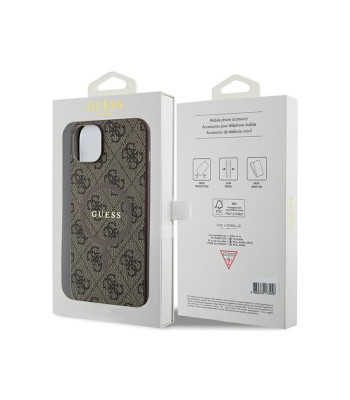 Guess maciņš iPhone 14 6,1 GUHMP14SG4GFRW brūns HC MAGSAFE PU 4G RING CLASSIC LOGO