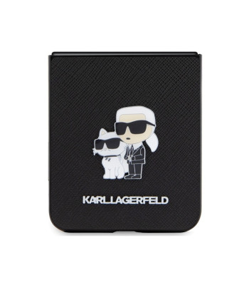 Karl Lagerfeld futrālis Samsung Galaxy Z Flip 5 KLHCZF5SAKCNPK KARL HC SAFFIANO KC PIN BLACK