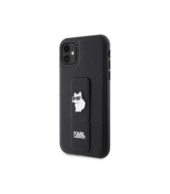 Karl Lagerfeld maciņš iPhone 11 KLHCN61GSACHPK HC GRIPSTAND SAFFIANO CHOUPETTE PINS BLACK