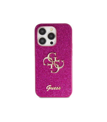 Guess maciņš iPhone 15 Pro 6.1 GUHCP15XHG4SGU HC FIXED GLITTER BIG 4G PURPLE