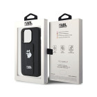 Karl Lagerfeld maciņš iPhone 15 Pro 6.1 KLHCP15LGSACHPK melns GRIPSTAND SAFFIANO CHOUPETTE PINS