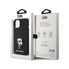 Karl Lagerfeld maciņš iPhone 15 Plus 6.7 KLHCP15MSMHKNPK melns HC SILICONE IKONIK METAL PIN