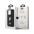 Karl Lagerfeld maciņš iPhone 15 Pro 6.1 KLHCP15LGSAKCPK melns HC GRIPSTAND SAFFIANO KC PINS