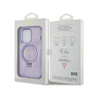 Guess maciņš tālrunim iPhone 15 Pro 6.1 GUHMP15LHRSGSU violets HC RING STAND MAGSAFE SCRIPT LOGO GLITTER