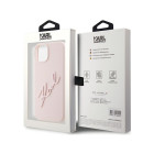 Karl Lagerfeld maciņš iPhone 15 6.1 KLHCP15SSKSBMCP rozā HC SILICONE KARL SCRIPT LOGO