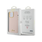 Guess maciņš priekš iPhone 15 Pro Max 6,7 GUHCP15XSMBSLP rozā HC SILICONE SCRIPT METAL LOGO - FRAME