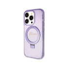 Guess maciņš tālrunim iPhone 15 Pro Max 6,7 GUHMP15XHRSGSU violets HC RING STAND MAGSAFE SCRIPT LOGO GLITTER