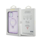 Guess maciņš priekš iPhone 15 6,1 GUHMP15SHRSGSU violets HC RING STAND MAGSAFE SCRIPT LOGO GLITTER