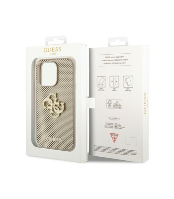 Guess maciņš iPhone 15 Pro Max 6,7 zelta GUHCP15XPSP4LGD HC PERFORATED PU 4G GLITTER