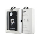 Karl Lagerfeld maciņš iPhone 15 6.1 KLHCP15SSCBSKNK cietajam korpusam melns Crossbody Silicone Ikonik