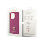 Guess maciņš iPhone 15 Pro 6.1 GUHCP15LPS4DGPP rozā HC PU 4G Metal Logo Strass