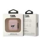 Karl Lagerfeld maciņš Airpods 1/2 KLA2RUNCHP rozā 3D Silikona NFT Karl