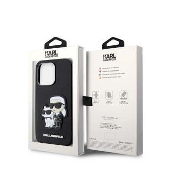 Karl Lagerfeld futrālis iPhone 14 Pro Max 6.7 KLHCP14XSANKCPK melns cietais korpuss Saffiano Karl - Choupette