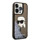 Karl Lagerfeld maciņš iPhone 14 Pro Max 6.7 KLHCP14XLNKHCK melns cietais korpuss Glitter Karl Head