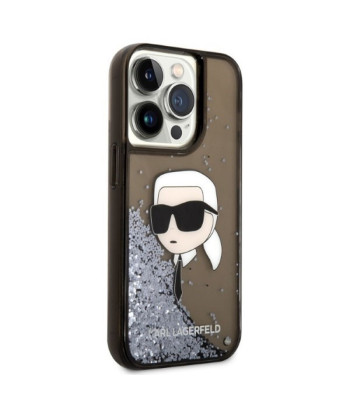 Karl Lagerfeld maciņš iPhone 14 Pro Max 6.7 KLHCP14XLNKHCK melns cietais korpuss Glitter Karl Head