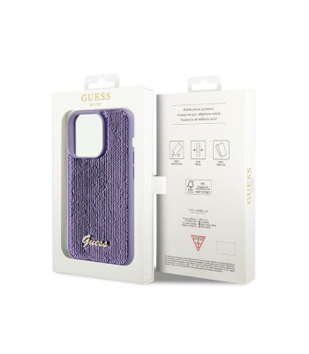 Guess futrālis iPhone 15 Pro 6.1 GUHCP15LPSFDGSU violets HC Sequin Script Metal