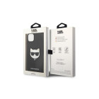 Karl Lagerfeld maciņš iPhone 14 Pro Max 6,7 KLHCP14XSAPCHK melns PU Saffiano maciņš ar Choupette Head Patch