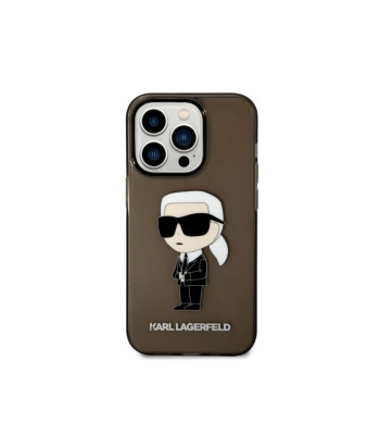 Karl Lagerfeld futrālis iPhone 14 Pro 6.1 KLHCP14LHNIKTCK melns cietais korpuss Ikonik Karl Lagerfeld