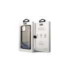 Karl Lagerfeld maciņš iPhone 14 Pro 6.1 KLHCP14LLCKVK melns ciets maciņš Magsafe Liq Glitter Elong